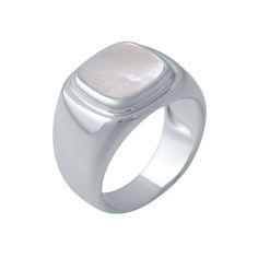 Акція на Серебряное кольцо GS с натуральным перламутром (2046844) 18 размер 6.92, 16.5 від Allo UA