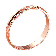 Акція на Обручальное кольцо из красного золота с алмазной гранью 000000298 16 размера від Zlato