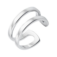 Акция на Серебряное двойное кольцо с разомкнутой шинкой 000133712 16 размера от Zlato