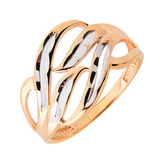 Акція на Золотое кольцо в комбинированном цвете с алмазной гранью 000113465 від Zlato