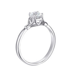 Акція на Серебряное кольцо с сердечками и цирконием Swarovski  000119307 15 размера від Zlato