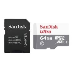Акція на Карта памяти SanDisk microSDHC 64GB C10 UHS-I R100MB/s Ultra + SD (SDSQUNR-064G-GN3MA) від MOYO
