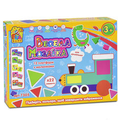 Акція на Детская развивающая игрушка для детей Цветная мозаика, 12 картонных трафаретов, 22 фишки, Fun Game арт. 7305 від Allo UA