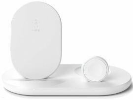 Акция на Беспроводное зарядное устройство Belkin 3-in-1 Wireless Pad/Stand/Apple Watch, white от MOYO