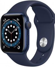 Акція на Apple Watch Series 6 40mm Gps Blue Aluminum Case with Deep Navy Sport Band (MG143) від Stylus
