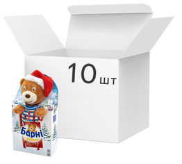 Акція на Упаковка подарочного набора с мягкой игрушкой Барни Бисквит Мишка с шоколадной начинкой 90 г х 10 шт (7622201443184) від Rozetka UA