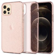 Акция на Чехол Spigen для iPhone 12/12 Pro Liquid Crystal Glitter Rose Quartz (ACS01699) от MOYO