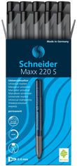 Акція на Набор маркеров перманентных Schneider Maxx 220 S 0.4 мм Черный 10 шт (S112401) від Rozetka UA