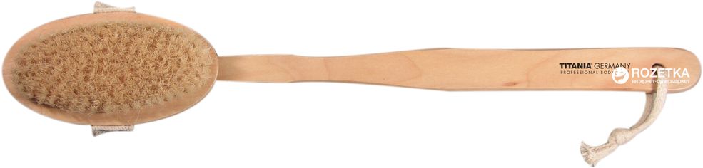 Акция на Щетка для сухого массажа тела Titania с натуральным ворсом и деревянной ручкой (2830) от Rozetka