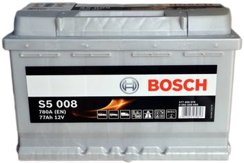 Акция на Автомобильный аккумулятор Bosch 77Аh Ев (-/+) S5008 (780EN) (0 092 S50 080) от Rozetka