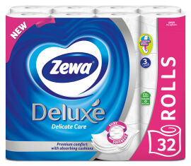 Акция на Туалетная бумага Zewa Deluxe белая 3 слоя 32 рулона (7322541343181) от Rozetka