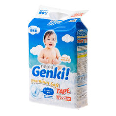 Акция на Подгузники Genki Premi Soft S 4-8 кг 72 шт  ТМ: Genki от Antoshka