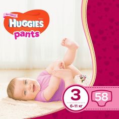 Акція на Подгузники-трусики Huggies Pants Mega для девочек Размер 3 (6-11 кг), 58 шт 2556901 ТМ: Huggies від Antoshka