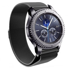 Акція на Браслет для Samsung Gear S3 | Galaxy Watch 3 45 mm стальной миланская петля 22мм Ремешок Black BeWatch (1020201) від Allo UA