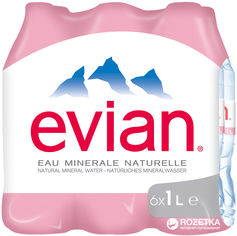 Акція на Упаковка минеральной негазированной воды Evian 1 л х 6 бутылок (3068320080000) від Rozetka UA