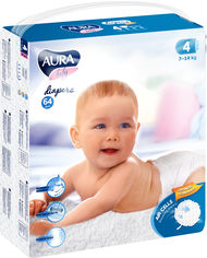 Акция на Подгузники одноразовые для детей AURA baby 4 7-14 кг 64 шт (4752171003293) от Rozetka UA
