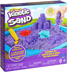 Акция на Кинетический песок Wacky-tivities Kinetic Sand Замок из песка 454 г Фиолетовый + формочки и лоток (71402P) от Rozetka