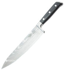 Акция на Кухонный нож Krauff Damask поварской Black (29-250-002) от Rozetka