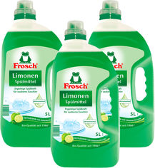 Акция на Упаковка сртедства для мытья посуды Frosch Зеленый лимон 5 л х 3 шт (4009175556158) от Rozetka UA