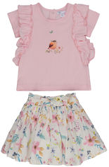 Акция на Костюм (футболка + юбка) Minoti Amazing 4 7632 80-86 см Розовый с белым (5059030006099) от Rozetka UA