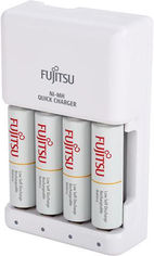 Акція на Зарядное устройство Fujitsu универсальное c контролем индивидуальной зарядки для аккумуляторов АА/ААА + 4 аккумулятора АА Fujitsu White (4976680591373) від Rozetka UA
