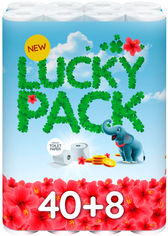 Акція на Туалетная бумага Lucky pack 140 отрывов 2 слоя 48 рулонов Белая (8595027101424) від Rozetka UA