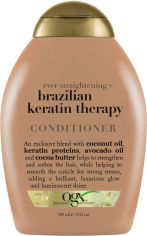 Акция на Кондиционер OGX Brazilian Keratin Smooth Разглаживающий для укрепления волос 385 мл (0022796976024) от Rozetka