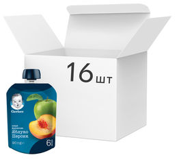 Акція на Упаковка фруктового пюре Gerber Яблоко и персик с 6 месяцев 90 г х 16 шт (07613036345477) від Rozetka UA