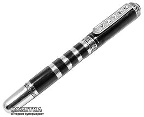 Акция на Ручка-роллер Gianni Terra Black Черная 0.7 мм Черный-серебристый корпус в деревянном футляре (HHB/R) от Rozetka UA