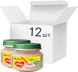 Акция на Упаковка мясного пюре Milupa Цыпленок с 6 месяцев 12 шт х 80 г (5900852030215) от Rozetka UA