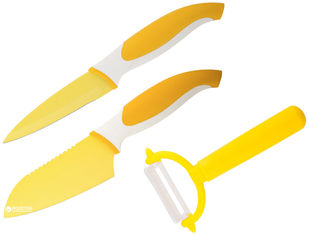 Акція на Набор ножей Granchio Coltello из 3 предметов Желтый (88684) від Rozetka UA