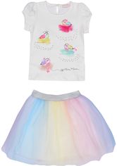 Акція на Костюм (футболка + юбка) Baby Rose ROZE2765 92 см Молочный с разноцветным (ROZ6205088760) від Rozetka UA