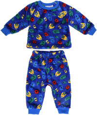 Акция на Пижама (футболка с длинными рукавами + штаны) Minoti Fluff 3 12494 80-86 см Синяя (5059030183080) от Rozetka UA