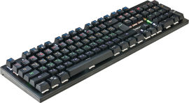 Акция на Клавиатура проводная Real-El M14 Backlit Blue Switch USB Black (EL123100028) от Rozetka UA