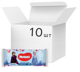 Акція на Упаковка влажных салфеток Huggies Frozen OverClean 10 х 56 шт (5029054659564) від Rozetka UA