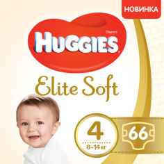 Акція на Подгузники Huggies Elite Soft 4 Mega 66 шт. (5029053546339) (5029053545301) від Rozetka UA