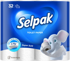 Акция на Туалетная бумага Selpak трехслойная 16.8 м 32 рулона (8690530204485_8690530284463) от Rozetka