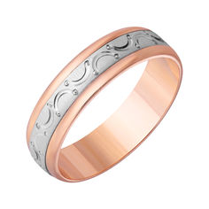 Акция на Обручальное кольцо в комбинированном цвете золота с алмазной гранью 000000330 18.5 размера от Zlato