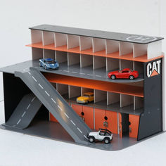 Акция на Мега гараж на 5 этажей VHRD Многоуровневая автопарковка на 31 ячейку 670х350х400 мм + двери Оранжевый (FG006) от Allo UA