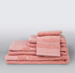 Акция на Махровое полотенце Toya coresoft Irya g-kurusu розовое 30х50 см от Podushka