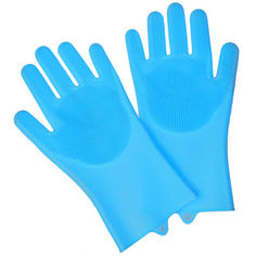 Акция на Силиконовые перчатки для мытья посуды "Нежные ручки", Голубой (Арт. 5594-2) от Allo UA
