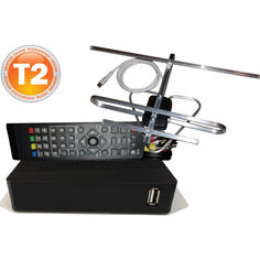 Акция на T2-тюнер DVB-T2 + антена для Т2 комнатная от Allo UA