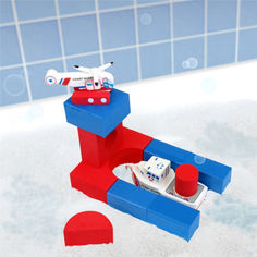 Акція на Набор плавающих блоков для ванны Береговая Охрана - Лодка и вертолет Just Think Toys від Podushka