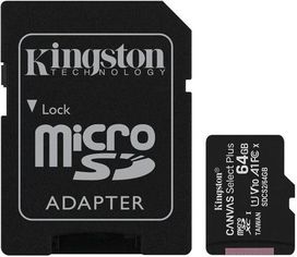 Акция на Kingston 64GB microSDXC UHS-I U1 V10 A1 Canvas Select Plus + adapter (SDCS2/64GB) от Stylus