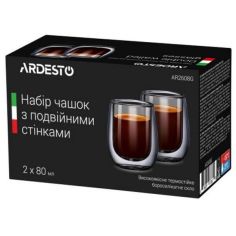 Акция на Набор чашек Ardesto для эспрессо 80 мл (AR2608G) от Allo UA