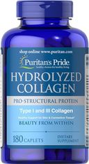 Акція на Puritan's Pride Hydrolyzed Collagen 1000 mg 180 caps від Stylus