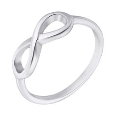 Акція на Золотое кольцо с фигурной шинкой в белом цвете металла 000088451 16 размера від Zlato