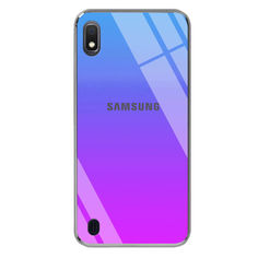 Акція на TPU+Glass чехол Gradient Rainbow с лого для Samsung Galaxy A10 (A105F) Синий від Allo UA