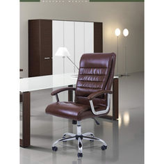 Акция на Офисное Кресло Руководителя Richman Принстон Мадрас Хром М2 AnyFix Коричневое от Allo UA