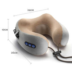 Акція на Массажная подушка для шеи с памятью U-Shaped Upgrade Vibration Pillow від Allo UA